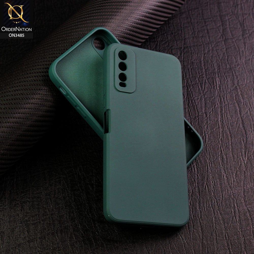 Vivo Y20 Cover - Dark Green - ONation Silica Gel Series - HQ Liquid Silicone Elegant Colors Camera Protection Soft Case