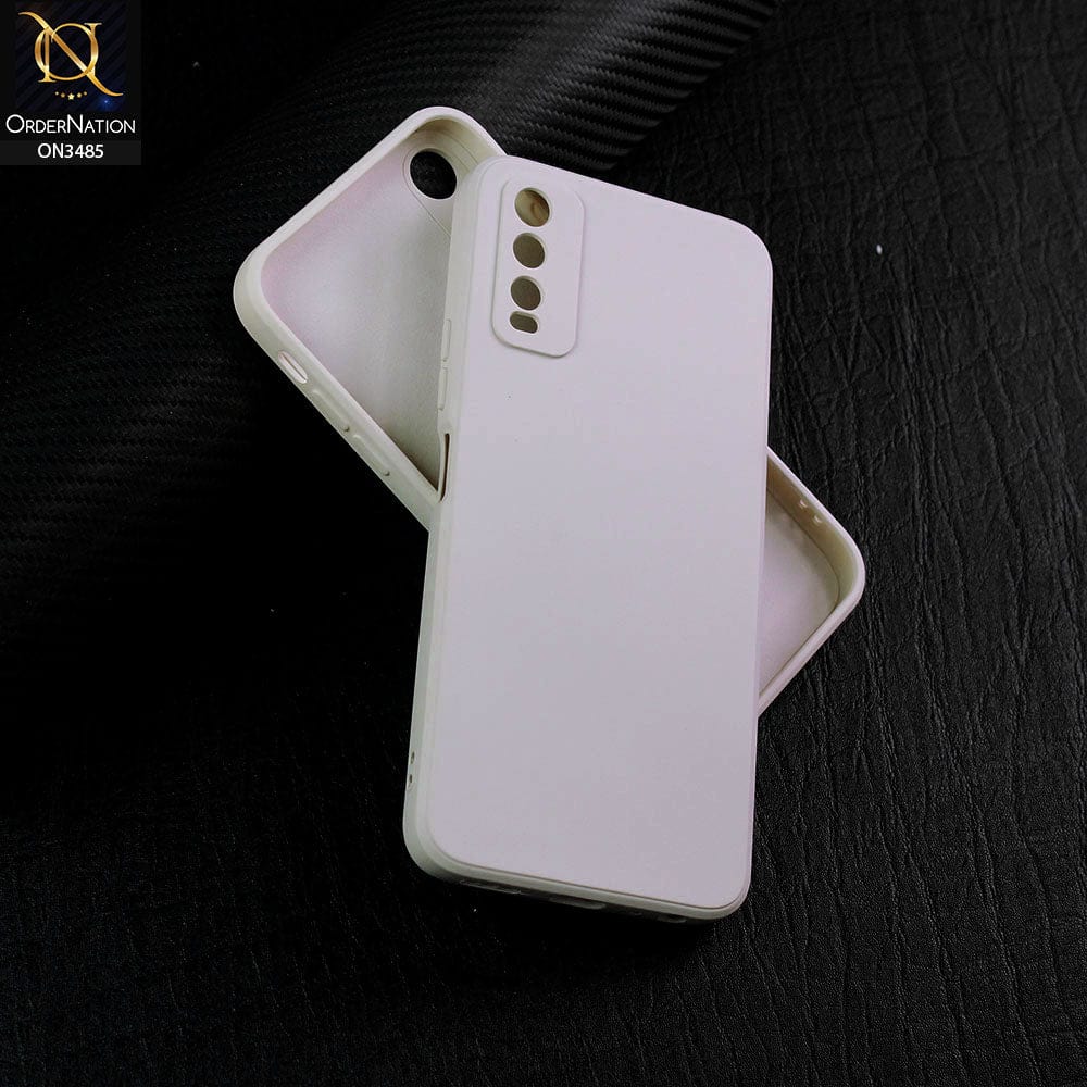 Vivo Y20A Cover - Off-White (Not Pure White) - ONation Silica Gel Series - HQ Liquid Silicone Elegant Colors Camera Protection Soft Case