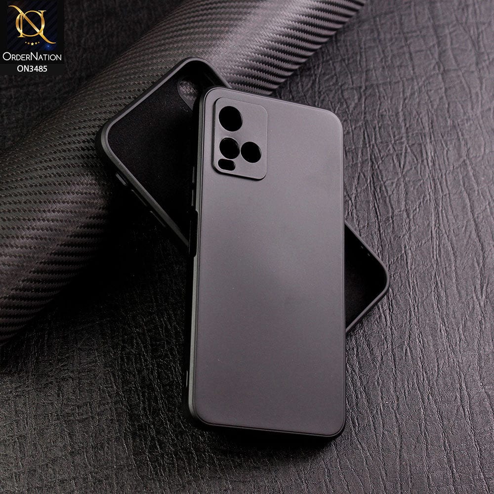 Vivo Y33s Cover - Black - ONation Silica Gel Series - HQ Liquid Silicone Elegant Colors Camera Protection Soft Case