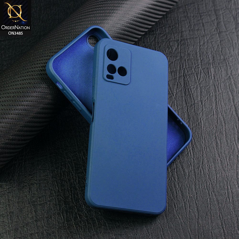 Vivo Y21G Cover - Blue - ONation Silica Gel Series - HQ Liquid Silicone Elegant Colors Camera Protection Soft Case