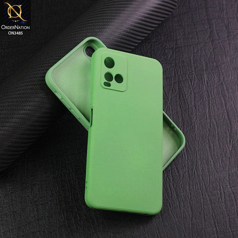 Vivo Y21s Cover - Light Green - ONation Silica Gel Series - HQ Liquid Silicone Elegant Colors Camera Protection Soft Case