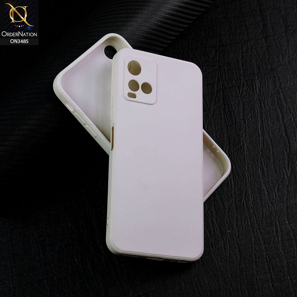 Vivo Y21s Cover - Off-White (Not Pure White) - ONation Silica Gel Series - HQ Liquid Silicone Elegant Colors Camera Protection Soft Case