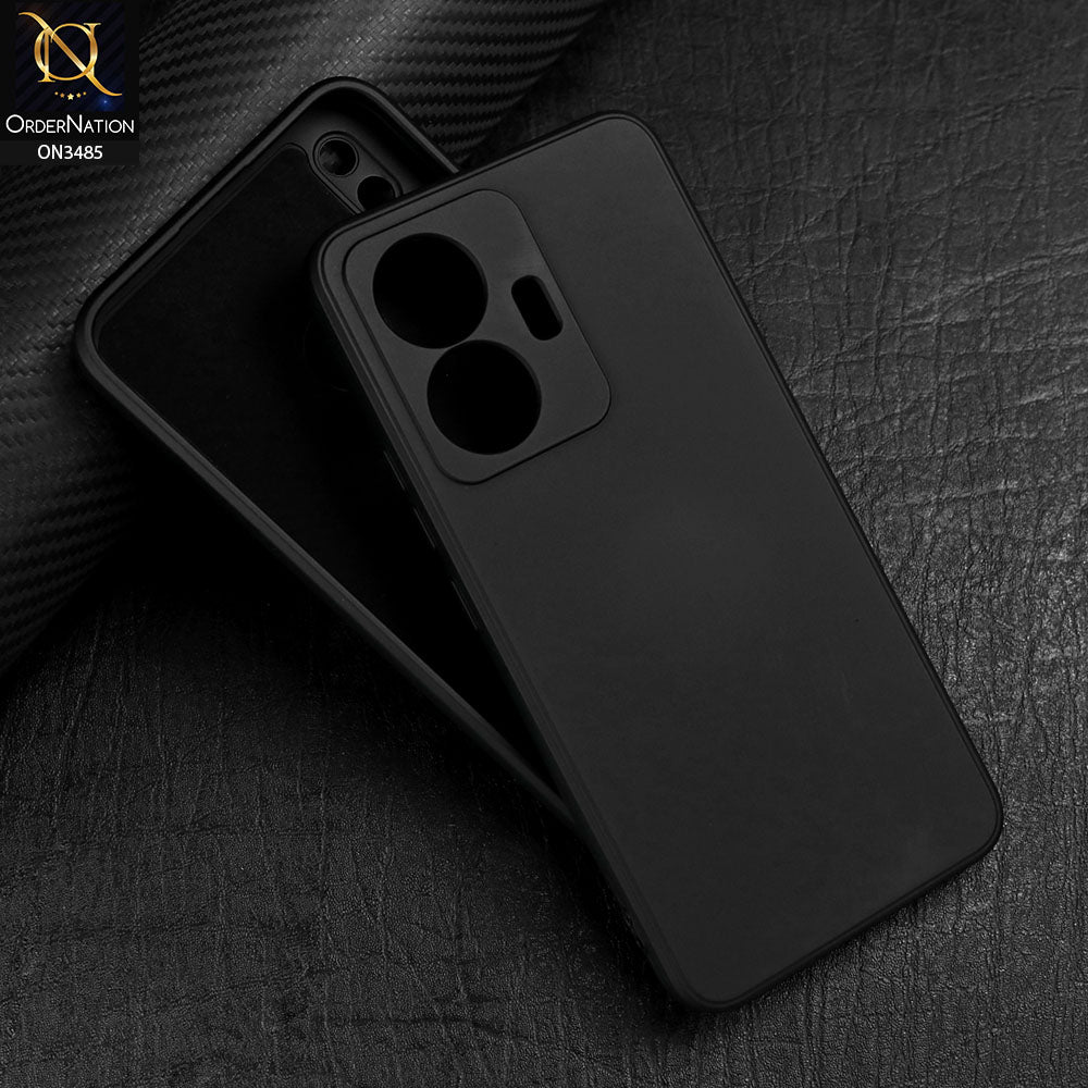 Vivo S15e Cover - Black - ONation Silica Gel Series - HQ Liquid Silicone Elegant Colors Camera Protection Soft Case