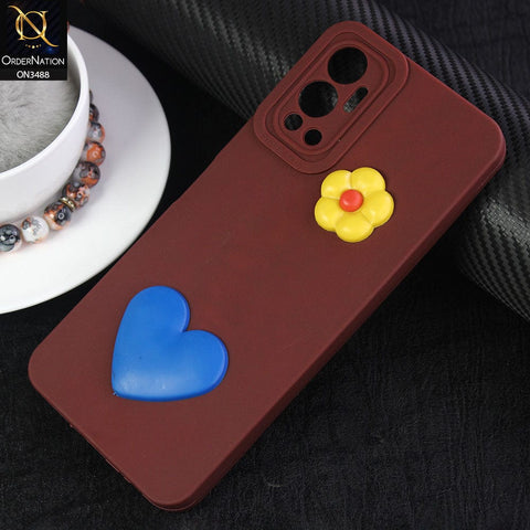 Infinix Hot 12 Cover - Brown - Design 8 - Candy Color Cute Look  Soft Silicone Sweet Case