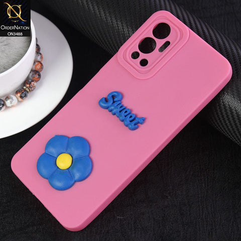 Infinix Hot 12 Cover - Pink - Design 10 - Candy Color Cute Look  Soft Silicone Sweet Case