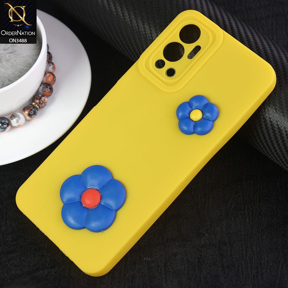 Infinix Hot 12 Cover - Yellow - Design 6 - Candy Color Cute Look  Soft Silicone Sweet Case