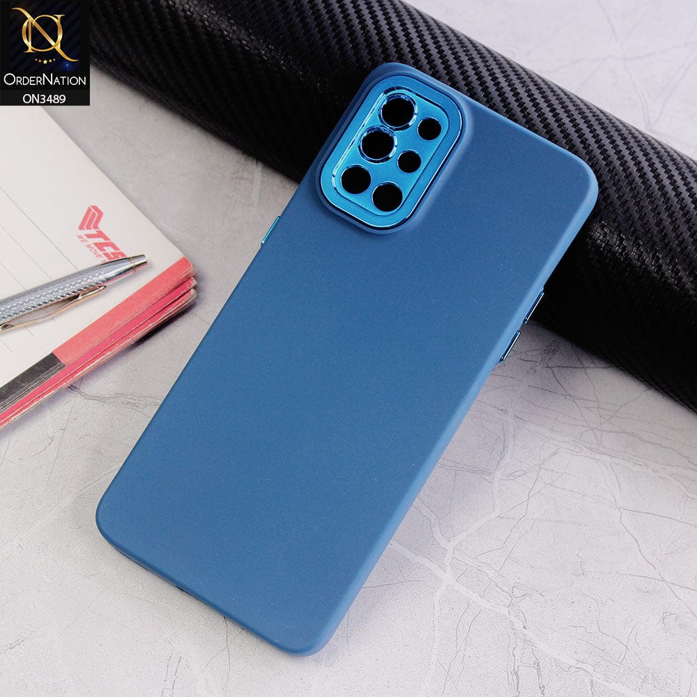 Vivo V23e 5G Cover - Blue - Rubberized Tpu+Pc Anti Scratch Shiny Camera Lens Protection Soft Case