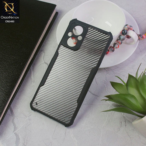 Oppo F21 Pro 5G Cover - Black - Hybrid Carbon Fiber With Camera Protection Soft Case