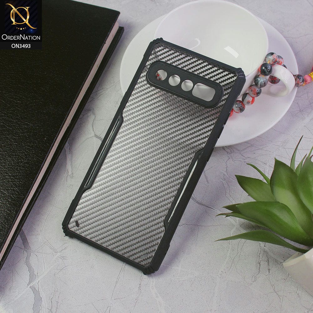 Samsung Galaxy S10 5G Cover - Black - Hybrid Carbon Fiber With Camera Protection Soft Case