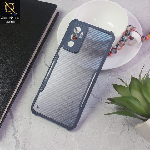 Vivo V23e Cover - Blue - Hybrid Carbon Fiber With Camera Protection Soft Case