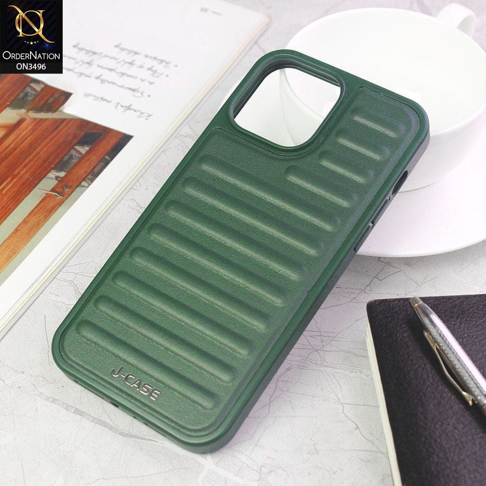 iPhone 13 Pro Max Cover - Green - J-Case Polo Series Explosion Scratch Resistant High Protection Leather+Tpu Case