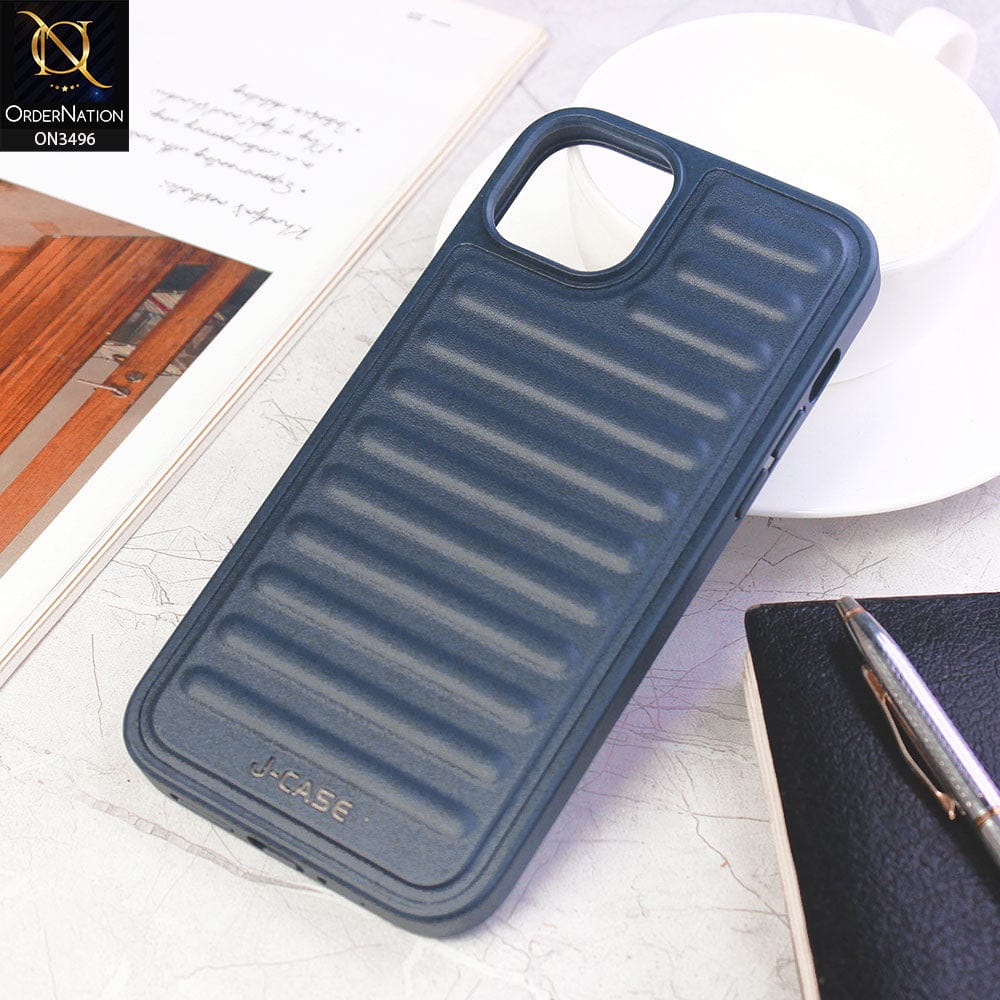 iPhone 14 Plus Cover - Blue - J-Case Polo Series Explosion Scratch Resistant High Protection Leather+Tpu Case