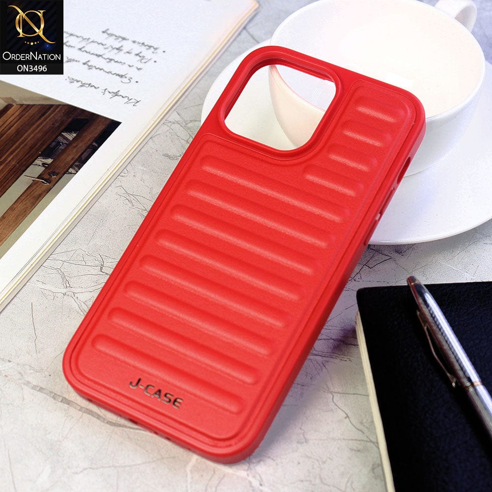 iPhone 14 Pro Max Cover - Red - J-Case Polo Series Explosion Scratch Resistant High Protection Leather+Tpu Case