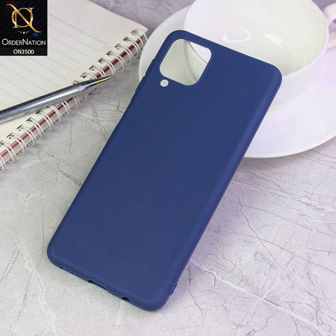 Samsung Galaxy A12 Cover - Blue - Soft Silicone Candy Color Matte Look Camera Protection Case