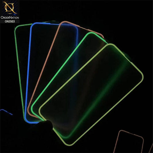 iPhone 12   Protector - Orange - Fluorecent Color Lumionous Tempered Glass Screen Protector