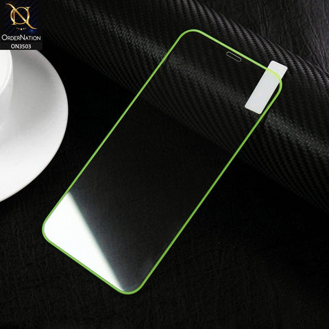 iPhone 12 Pro Max Protector - Light green - Fluorecent Color Lumionous Tempered Glass Screen Protector