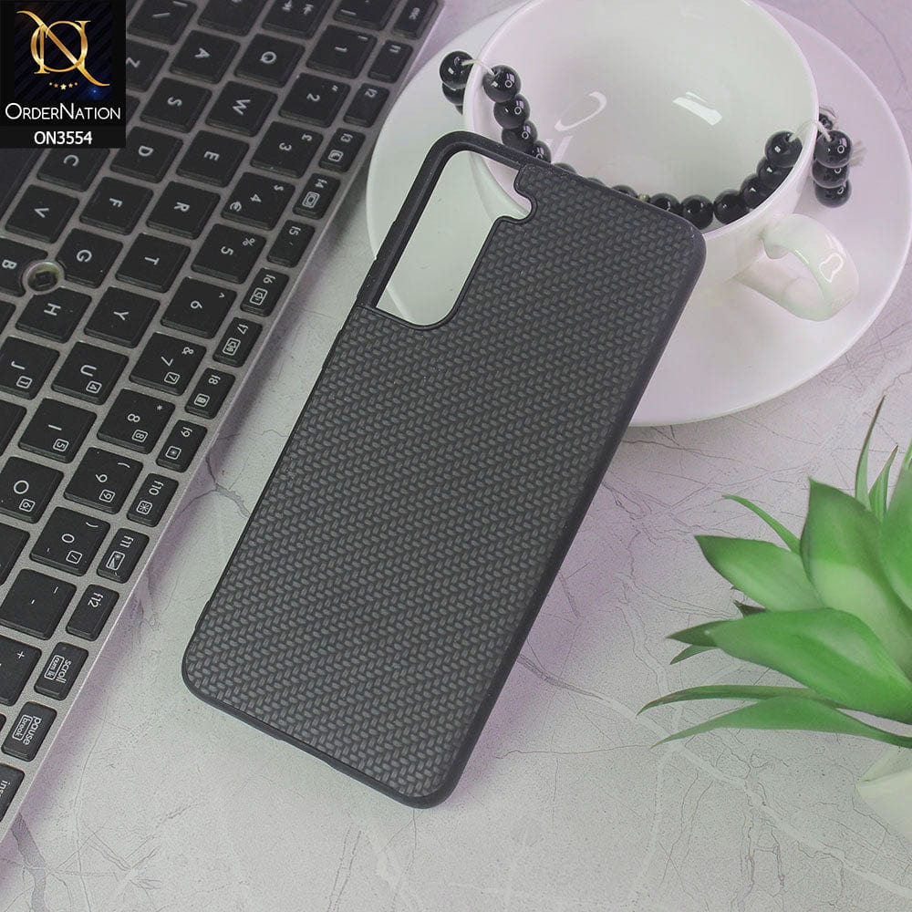 Samsung Galaxy S21 FE 5G Cover - Black - Carbon Fiber Texture Soft Silicone Case