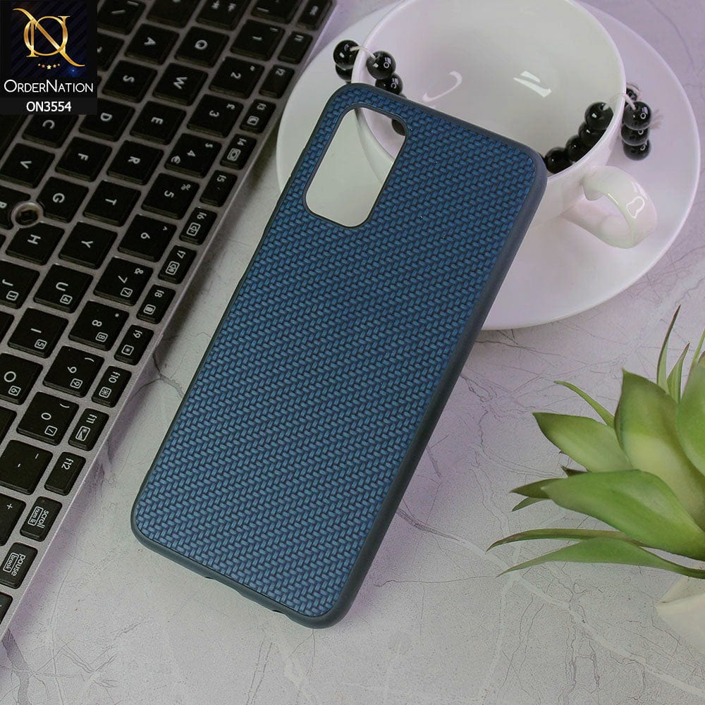 Samsung Galaxy A13 Cover - Navy Blue - Carbon Fiber Texture Soft Silicone Case