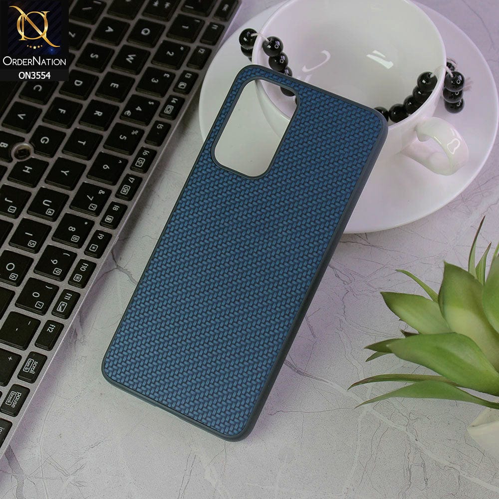 Samsung Galaxy A23 Cover - Navy Blue - Carbon Fiber Texture Soft Silicone Case