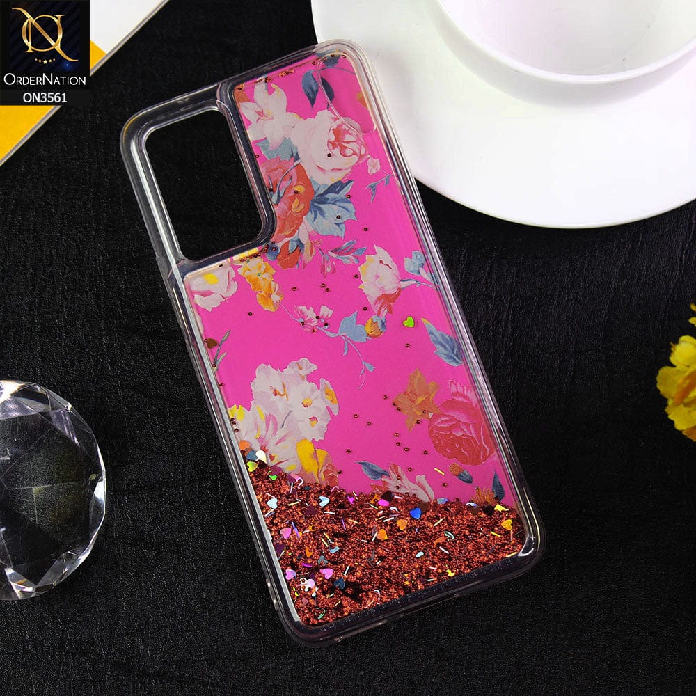 Vivo V21 Cover  - Design8 - Soft Silicone Bling Sparkle Moving  Liquid Glitter Case