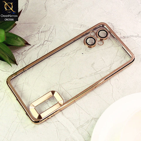 OnePlus Nord N20 5G Cover  - Golden - Electroplating Borders Logo Hole Camera Lens Protection Soft Silicone Case