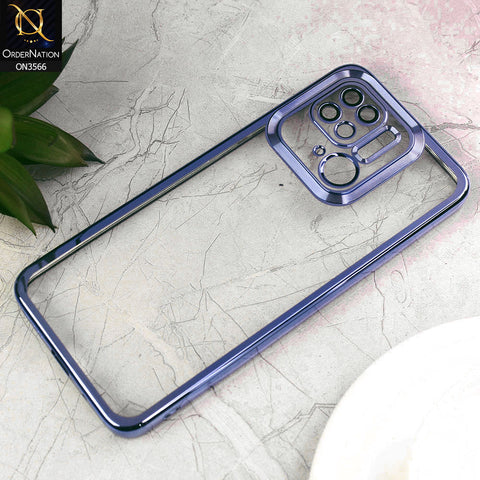 Xiaomi Redmi 10C Cover  - Sierra Blue - Electroplating Borders Logo Hole Camera Lens Protection Soft Silicone Case