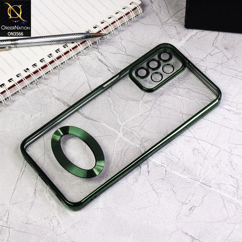 Samsung Galaxy A23 5G Cover - Green - Electroplating Borders Logo Hole Camera Lens Protection Soft Silicone Case