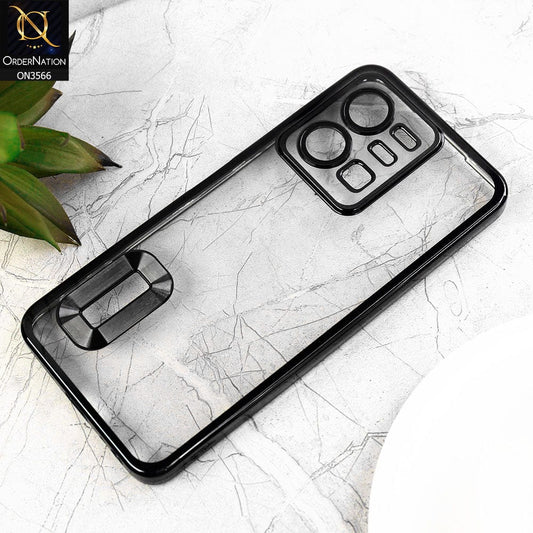 Vivo Y22 Cover  - Black - Electroplating Borders Logo Hole Camera Lens Protection Soft Silicone Case