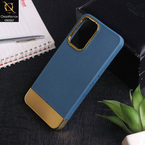 Oppo A76 - Blue -Camera Electroplated Soft Silicone Case