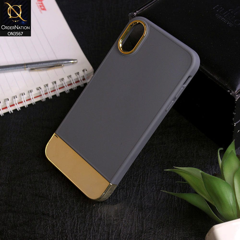 iPhone XS Max - Grey -Camera Electroplated Soft Silicone Case