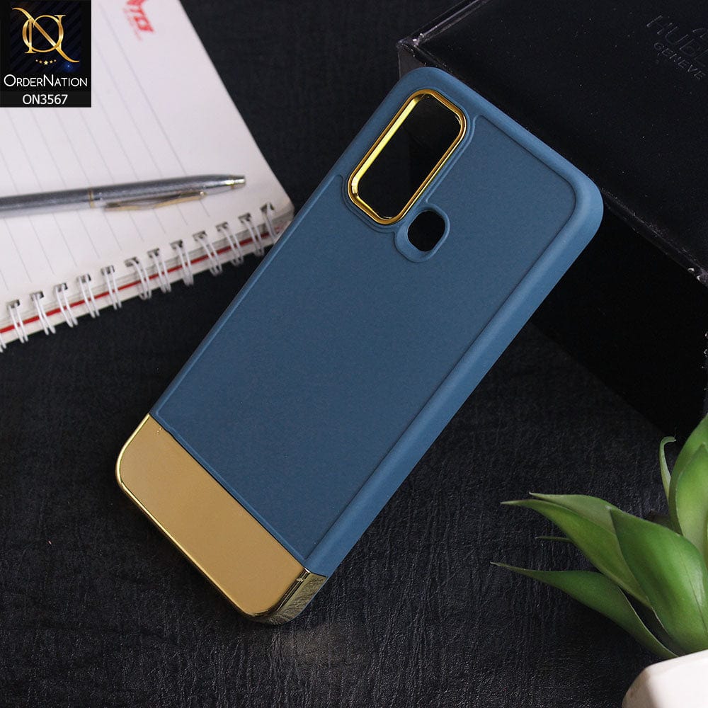 Vivo Y30 - Blue -Camera Electroplated Soft Silicone Case