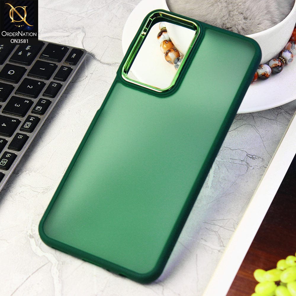 Samsung Galaxy A53 5G Cover - Green -  Trendy Electroplating Camera Shiny Borders Crash Resistant Pc+Tpu Protective Case