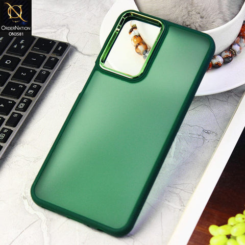 Samsung Galaxy S21 Ultra 5G  Cover - Green -  Trendy Electroplating Camera Shiny Borders Crash Resistant Pc+Tpu Protective Case