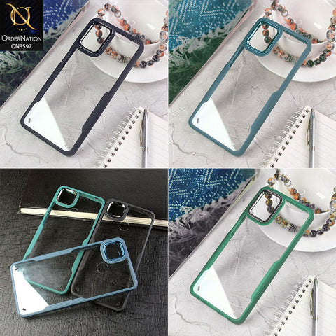 Xiaomi Poco X3 Cover - Blue - Trendy Electroplating Shiny Camera Borders Crash Resistant Pc+Tpu Protective Case