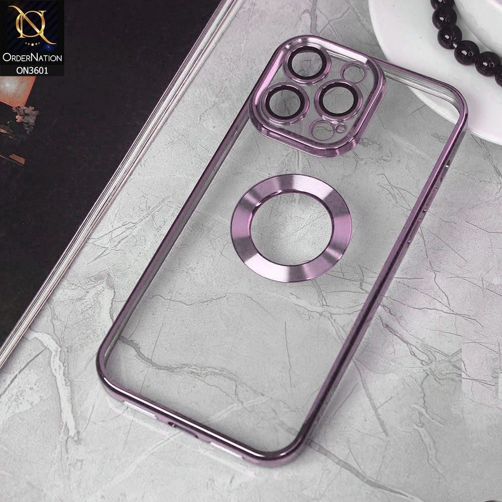 iPhone 14 Pro Max Cover - Purple -  J-Case Nimble Series Electroplating Edge Camera Protection Soft Case with Metalic Ring