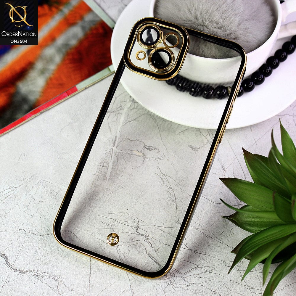 iPhone 14 Plus Cover - Black - New Electroplated Side Borders Camera And Lense Protection Case