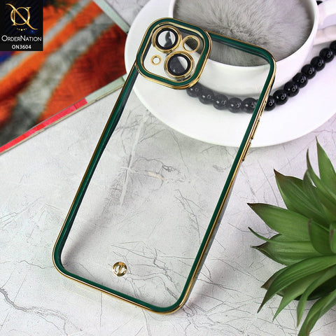 iPhone 14 Plus Cover - Green - New Electroplated Side Borders Camera And Lense Protection Case