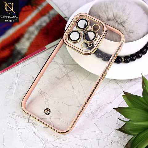 iPhone 14 Pro Max Cover - Pink - New Electroplated Side Borders Camera And Lense Protection Case