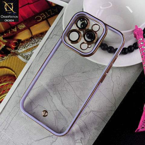iPhone 14 Pro Cover - Purple - New Electroplated Side Borders Camera And Lense Protection Case
