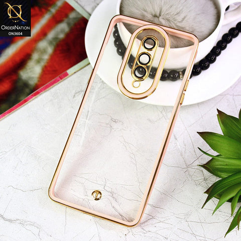 OnePlus 8 4G Cover - Pink - New Electroplated Side Borders Camera And Lense Protection Case