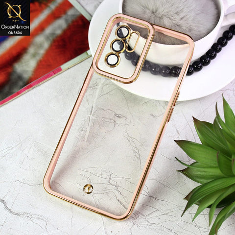 Oppo Reno 6 Pro 5G Cover - Pink - New Electroplated Side Borders Camera And Lense Protection Case