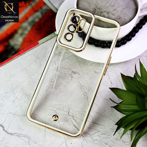 Oppo Reno 6 Pro 5G Cover - White - New Electroplated Side Borders Camera And Lense Protection Case