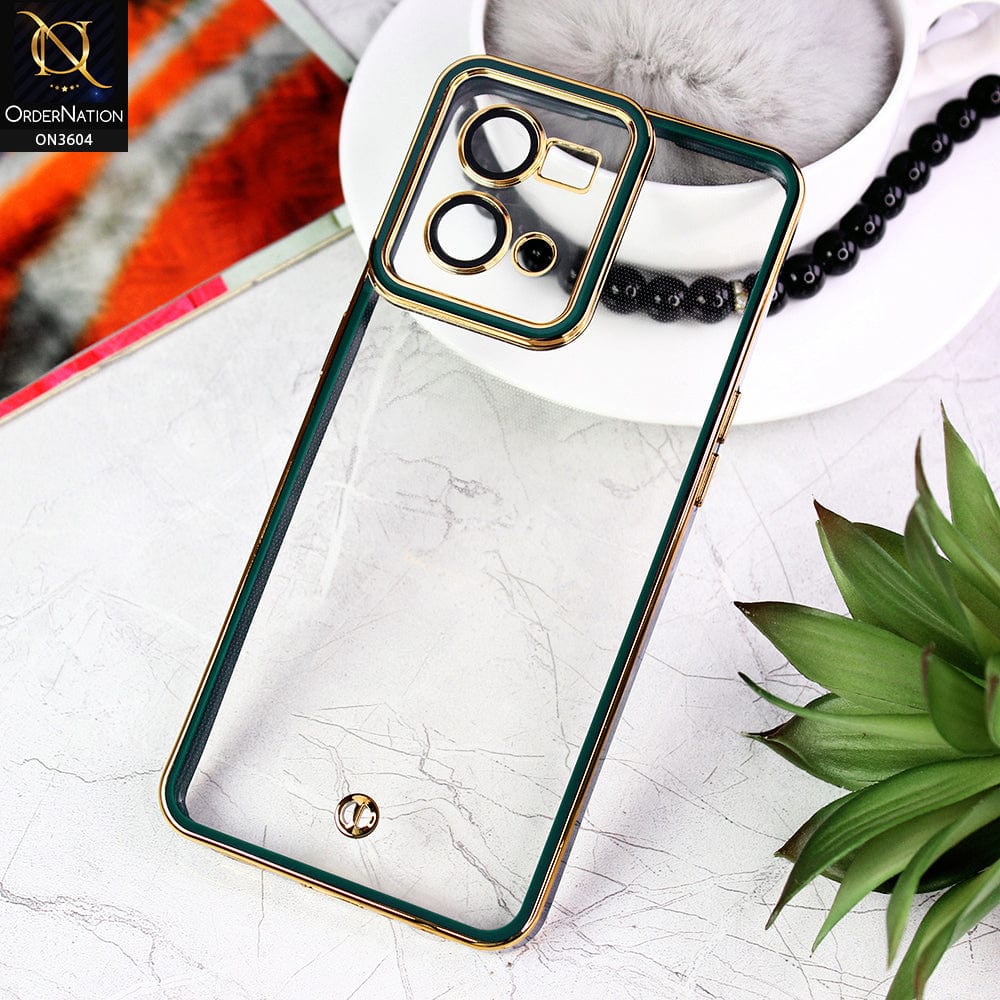 Oppo Reno 7 4G Cover - Green - New Electroplated Side Borders Camera And Lense Protection Case