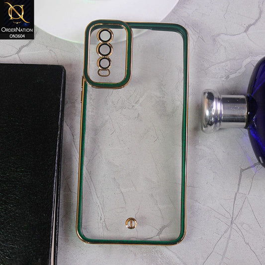 Vivo Y20i Cover - Green - New Electroplated Side Borders Camera And Lense Protection Case