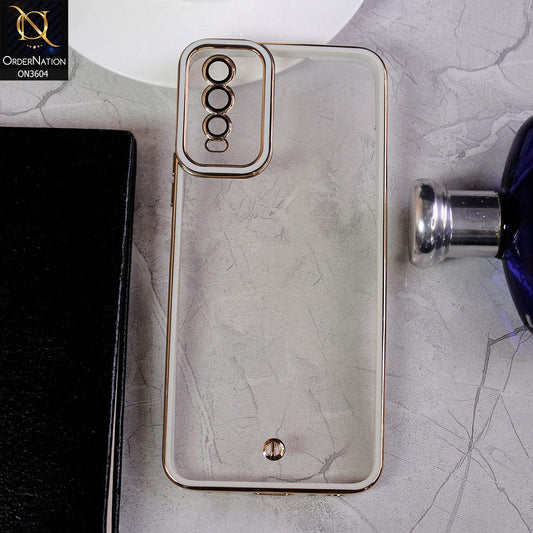 Vivo Y20i Cover - White - New Electroplated Side Borders Camera And Lense Protection Case