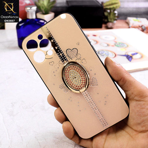 iPhone 12 Pro Max Cover - Design 2 - Trendy Bling Diamond Soft Borders Fency Tempared Glass Case