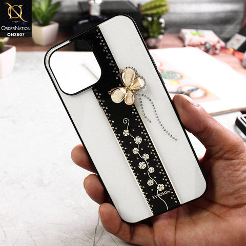 iPhone 13 Pro Max Cover - Design 1 - Trendy Bling Diamond Soft Borders Fency Tempared Glass Case