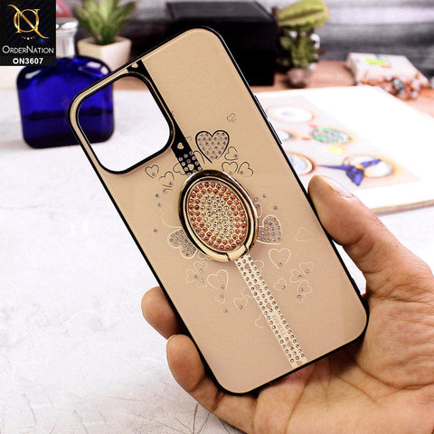 iPhone 13 Pro Max Cover - Design 2 - Trendy Bling Diamond Soft Borders Fency Tempared Glass Case