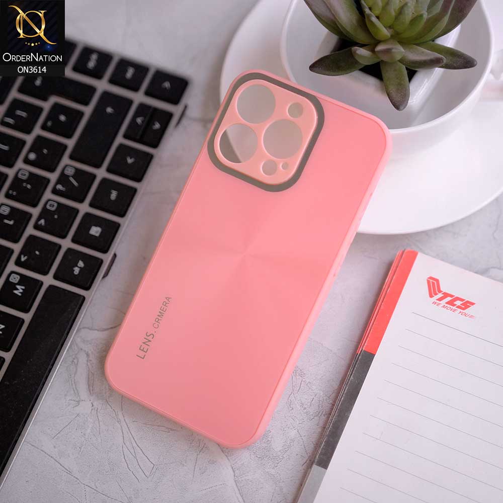 iPhone 12 Pro Max Cover - Pink -  Radiant Diamond Ray Reflective Aluminum Furnish Soft Borders Cases