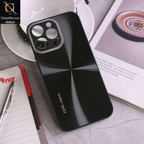 iPhone 14 Pro Cover - Black - Radiant Diamond Ray Reflective Aluminum Furnish Soft Borders Cases